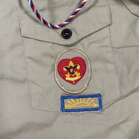 Boy Scouts Of America Leadership Shirt Mens Large USA 90s Patches BSA Vintage - Picture 9 of 12
